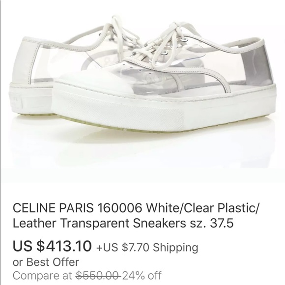 Celine Paris clear transparent sneakers sz 36 - Picture 8 of 8